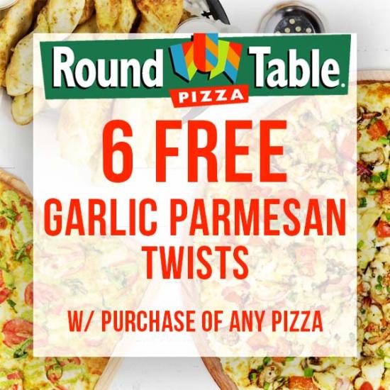 6 Free Parmesan Twists W, Round Table Deals