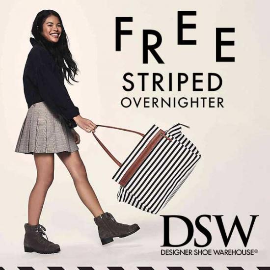 Free Striped Overnighter Bag w/ Any $49 