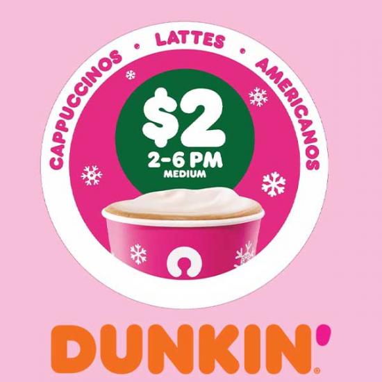 2 Dunkin' Donut Lattes Senior Discounts Club