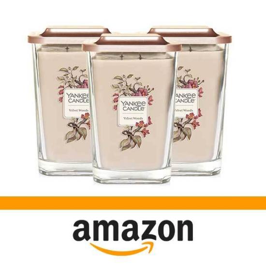 Large 2-Wick Yankee Candle Elevation Collection with Platform Lid Velvet Woods Scented Candle 80 Hour Burn Time