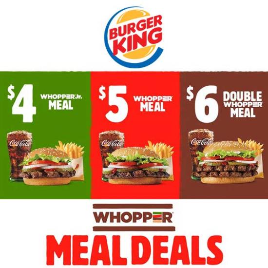 4, 5 and 6 Whopper Meal Deals Senior Discounts Club