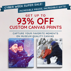LIMITED TIME ONLY: 93% Off Customized Canvas Prints