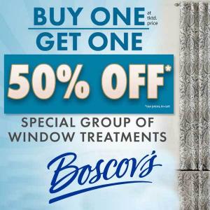 Buy 1, Get 1 50% Off Window Treatments