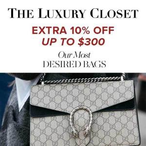 Luxury Bags: Extra 10% Off Up to $300