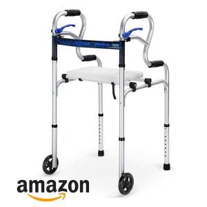 9% Off 4-in-1 Stand-Assist Folding Walker with Detachable Seat