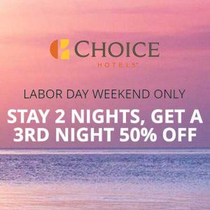Labor Day Weekend Only: Stay 2 Nights, Get 3rd Night at 50% Off