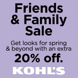 Ends 3/26: Friends & Family Savings: Extra 20% Off In Store & Online
