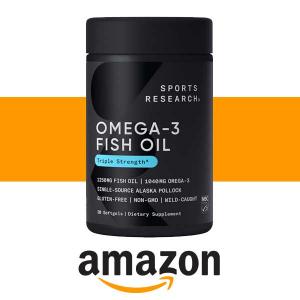 28% Off Sports Research Triple Strength Omega 3 Fish Oil from Wild Alaska Pollock